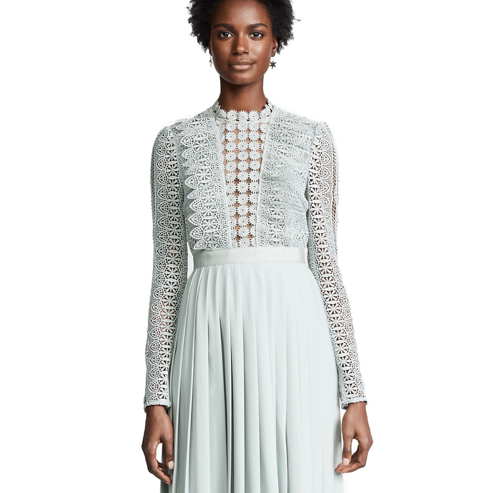 NWT Self Portrait Lace Pleated Gown